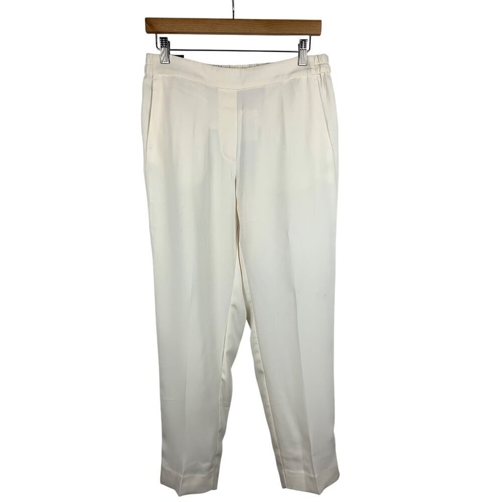 J.Crew Jamie Pants Womens Size 8 Ivory Polyester Elastic Waistband